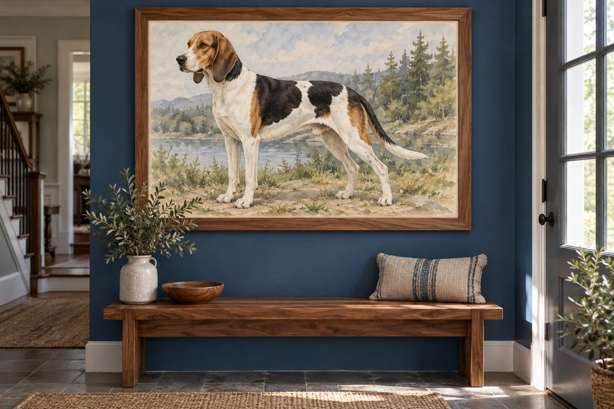 Haldenstøver als Wandbild im Stil Aquarell, Raum: blauer Flur