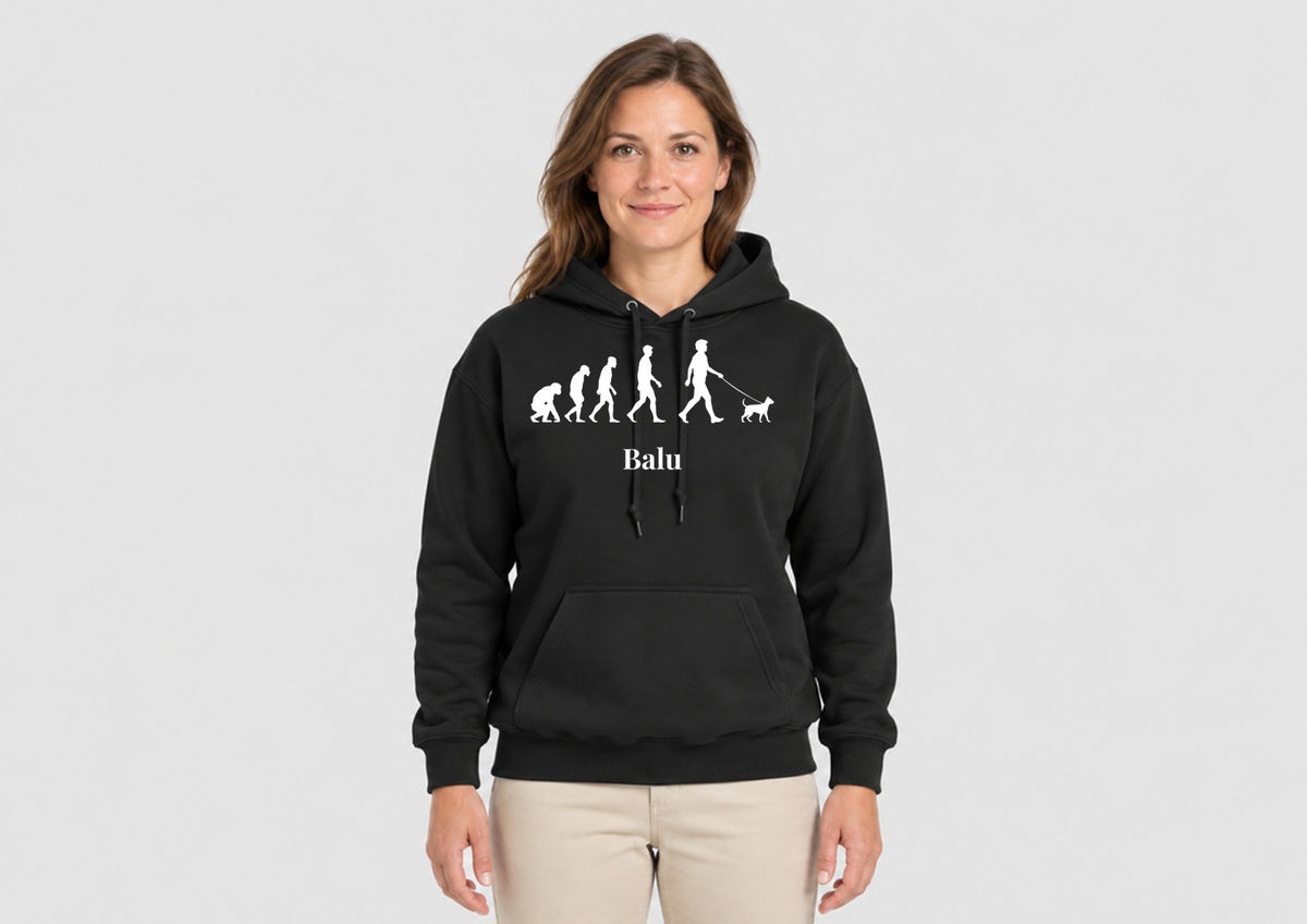 Pet Evolution mit Namen deines Hundes, Hoodie dunkel