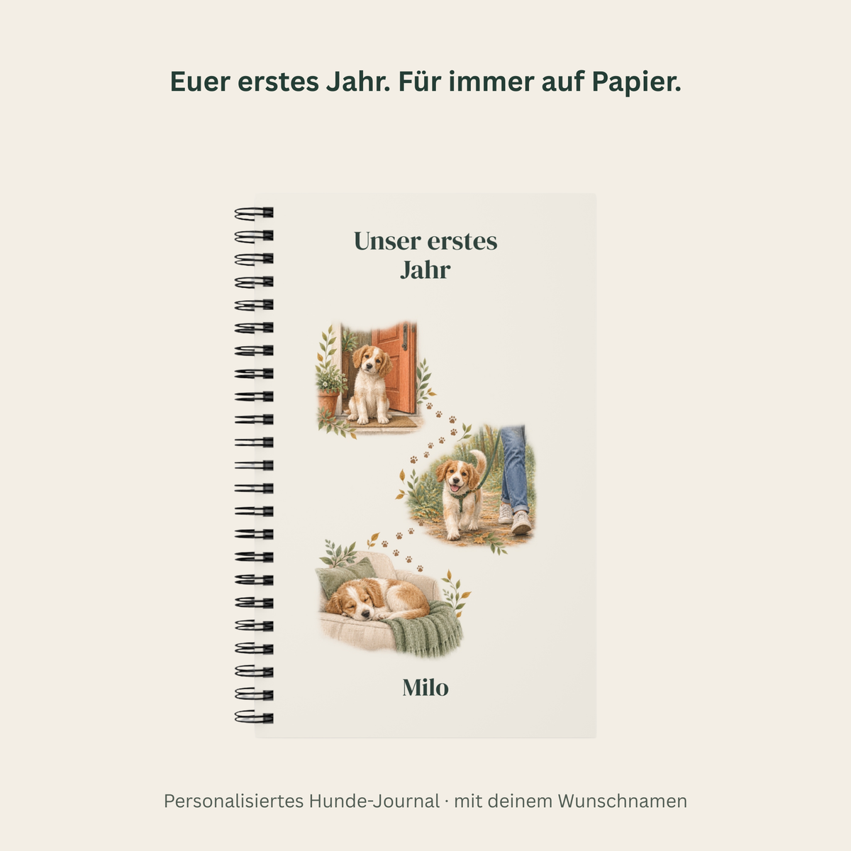 Personalisiertes Hunde-Journal: Unser erstes Jahr, Ansicht 1