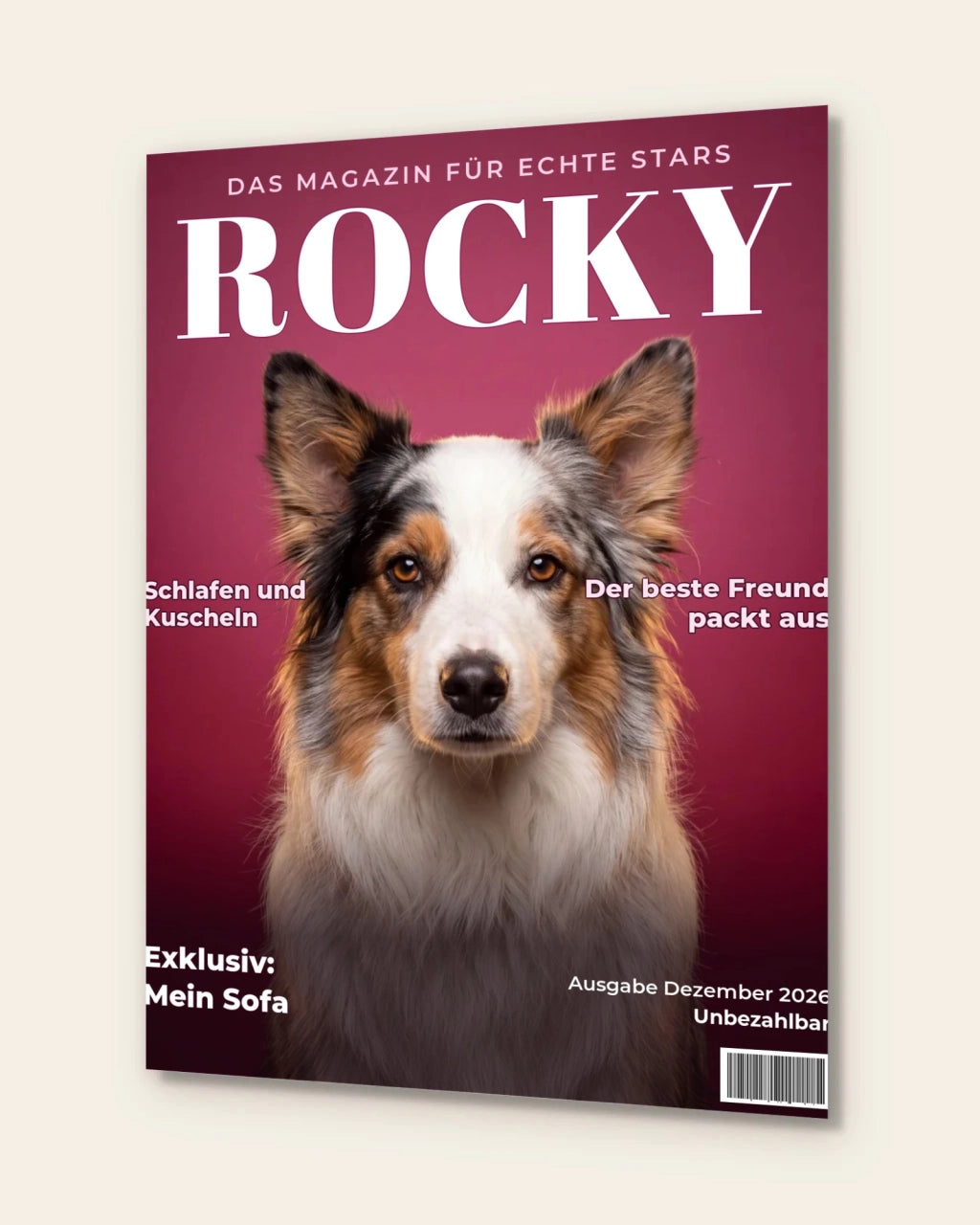 Poster mit Magazin-Cover: dein Tier auf dem Titelblatt