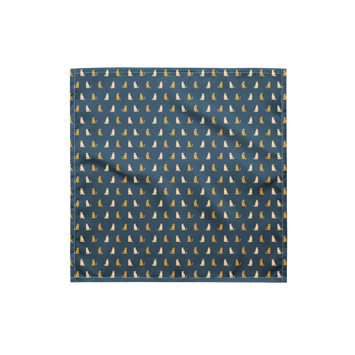 Halstuch mit Katzen auf Rauchblau, Ansicht 2