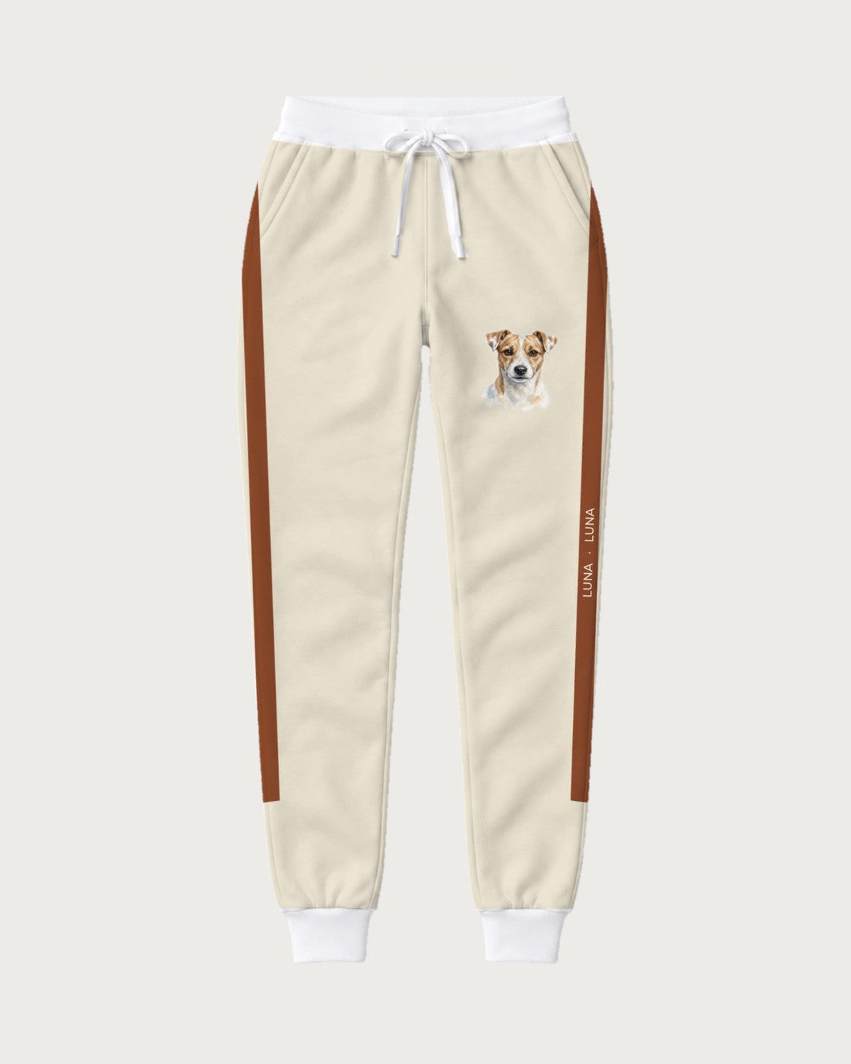 Jogginghose Signature Stripe mit Hundeportrait: Ansicht der ganzen Hose