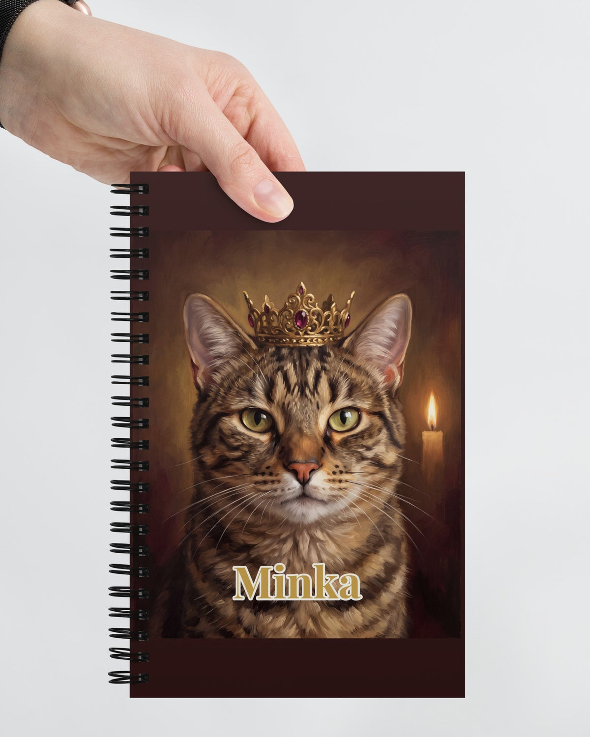 Notizbuch mit deiner Katze im Royal-Stil mit Namen Minka