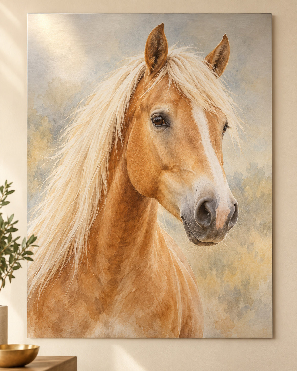 Pferdeportrait auf Aluminium: Haflinger mit dem Namen Sunny