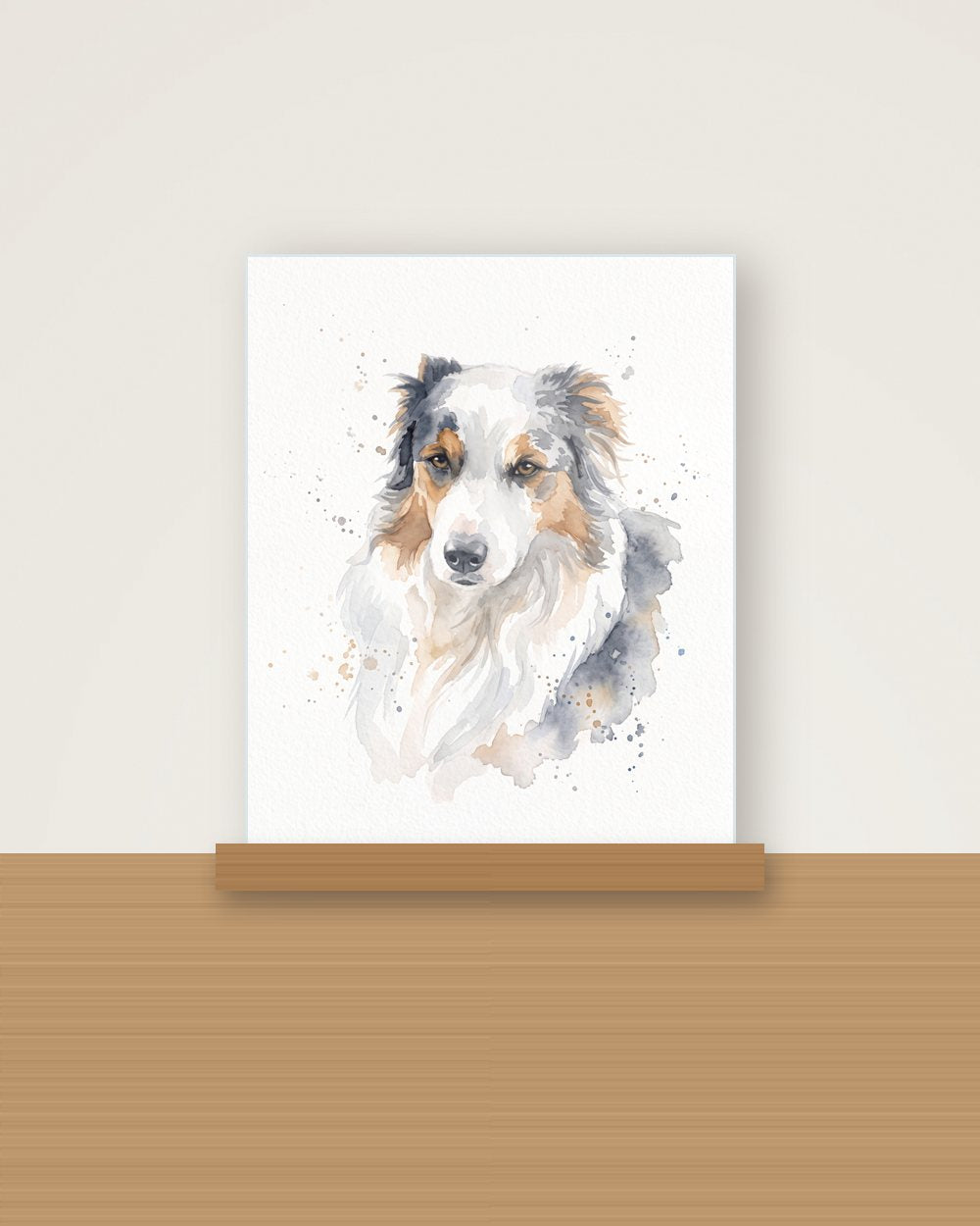 Hundeportrait im Stil Aquarell als Acryl-Aufsteller, Beispiel