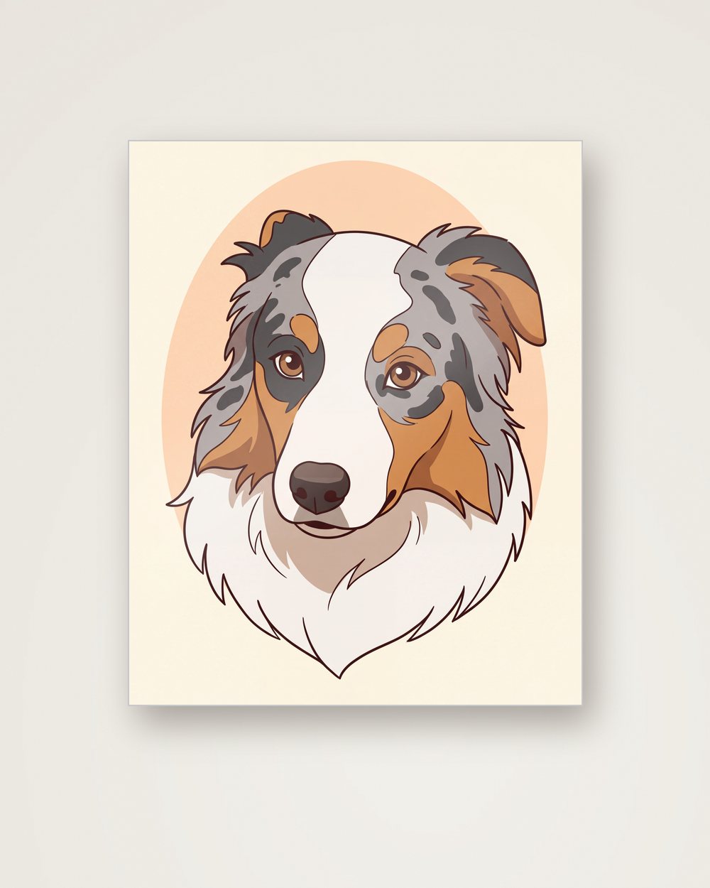 Hundeportrait im Stil Cartoon auf Aluminium, Beispiel
