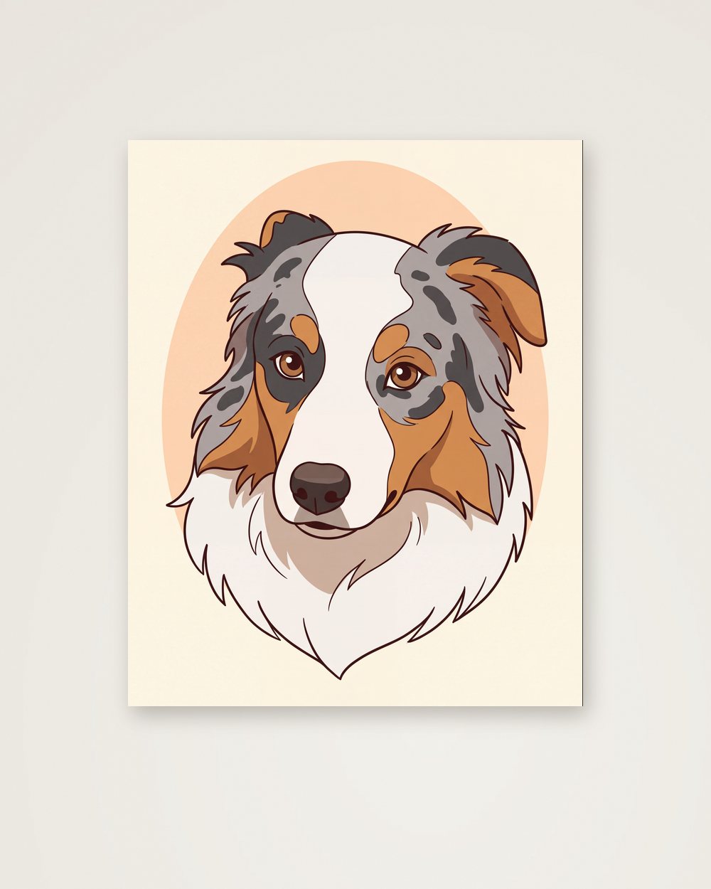 Hundeportrait im Stil Cartoon als Poster, Beispiel