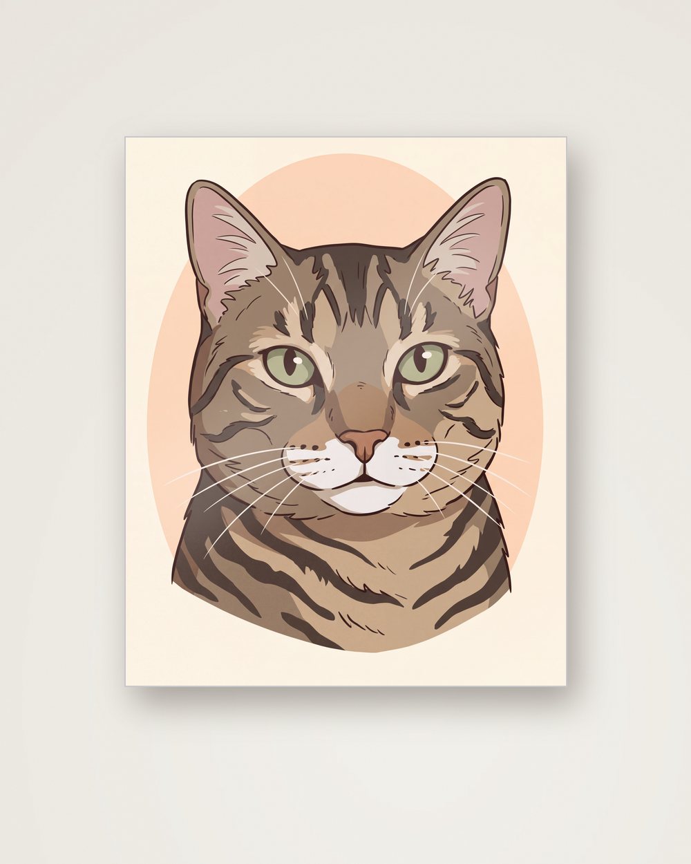 Katzenportrait im Stil Cartoon auf Aluminium, Beispiel