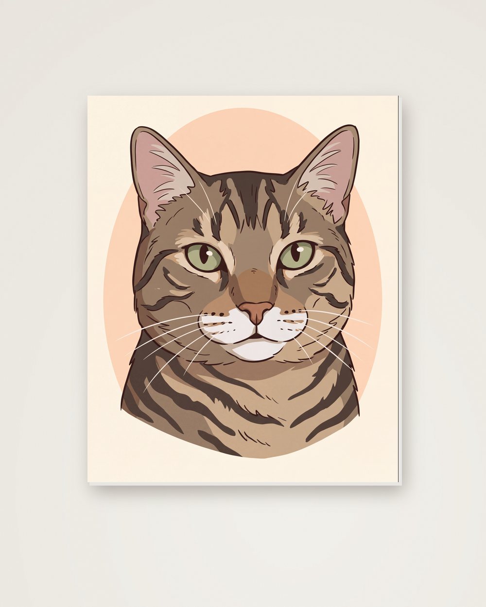 Katzenportrait im Stil Cartoon auf Hartschaumplatte, Beispiel