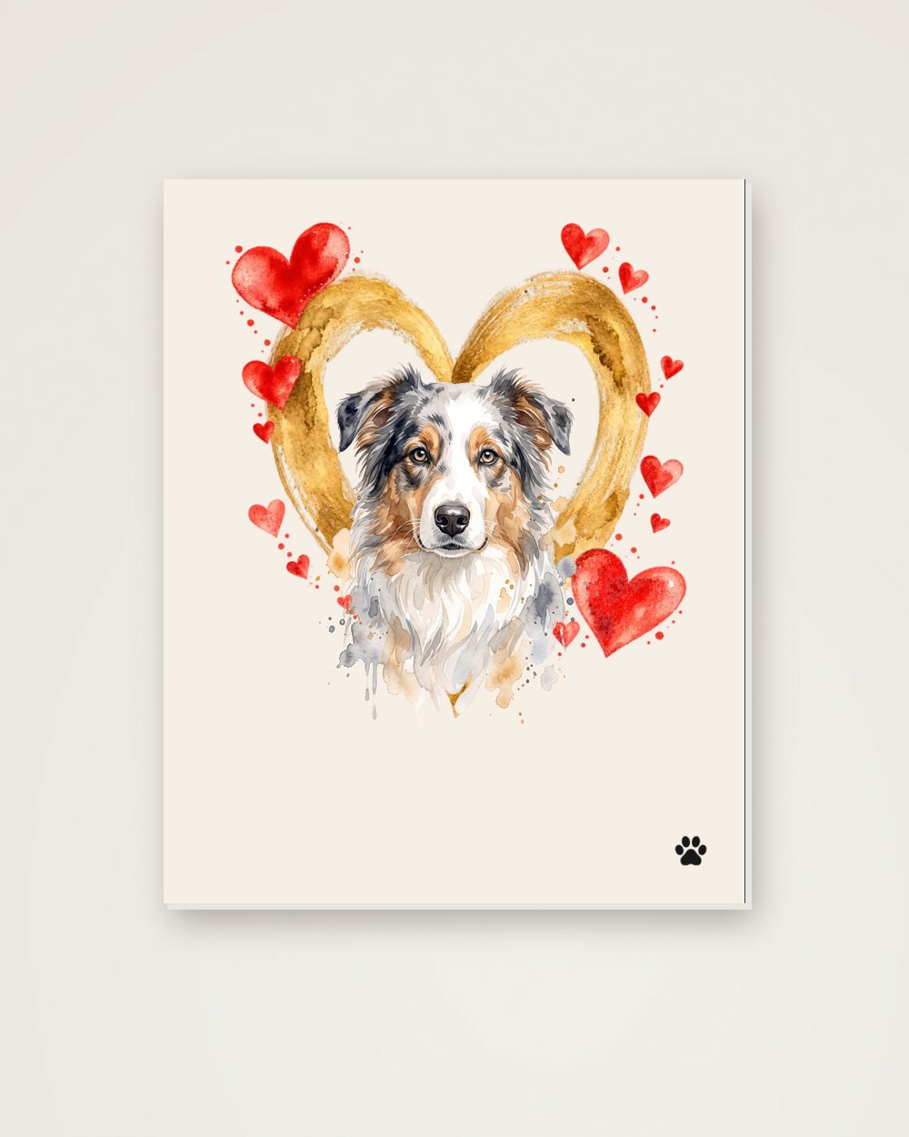 Hundeportrait im Stil Herzensbild auf Hartschaumplatte, Beispiel
