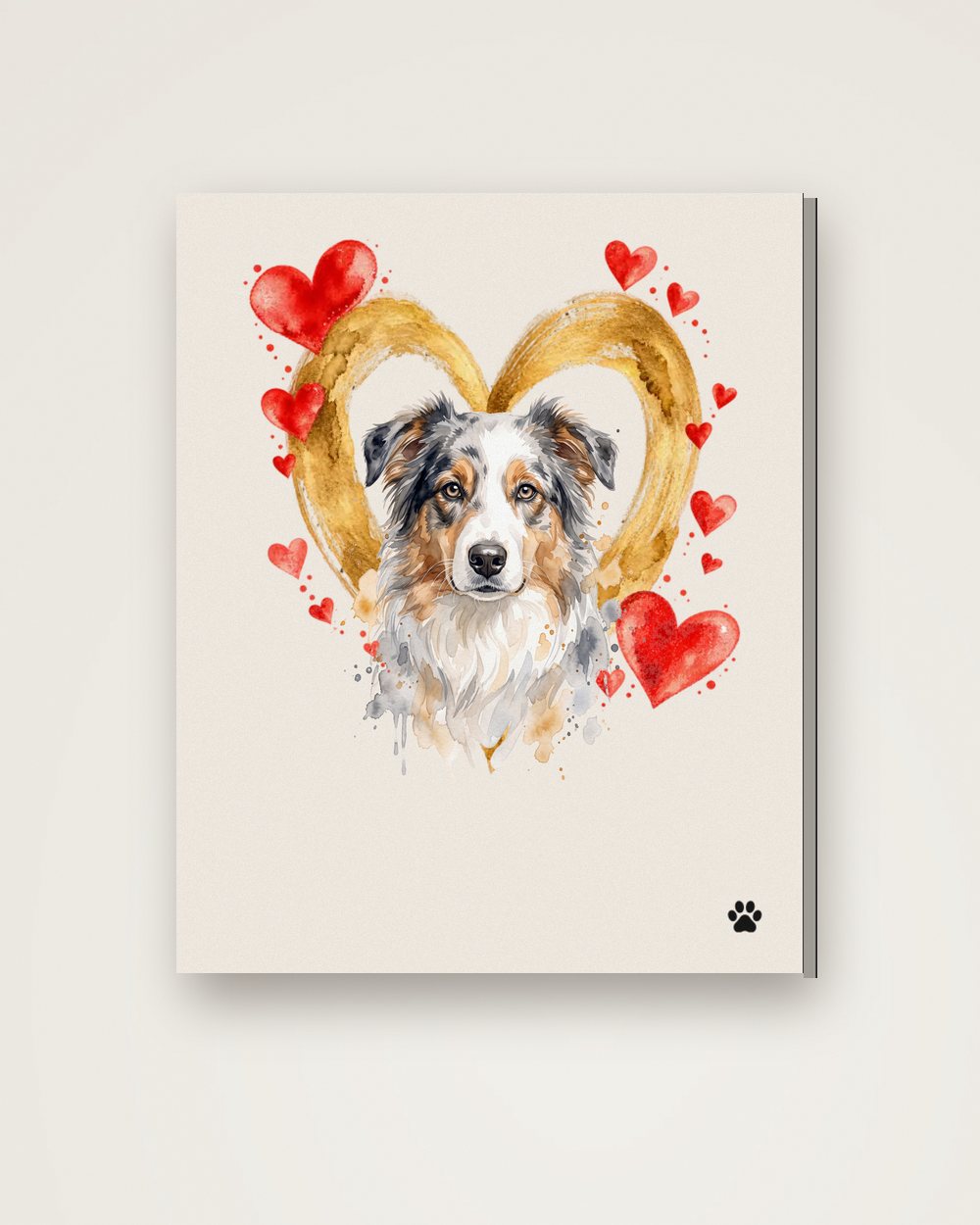 Hundeportrait im Stil Herzensbild auf Leinwand, Beispiel