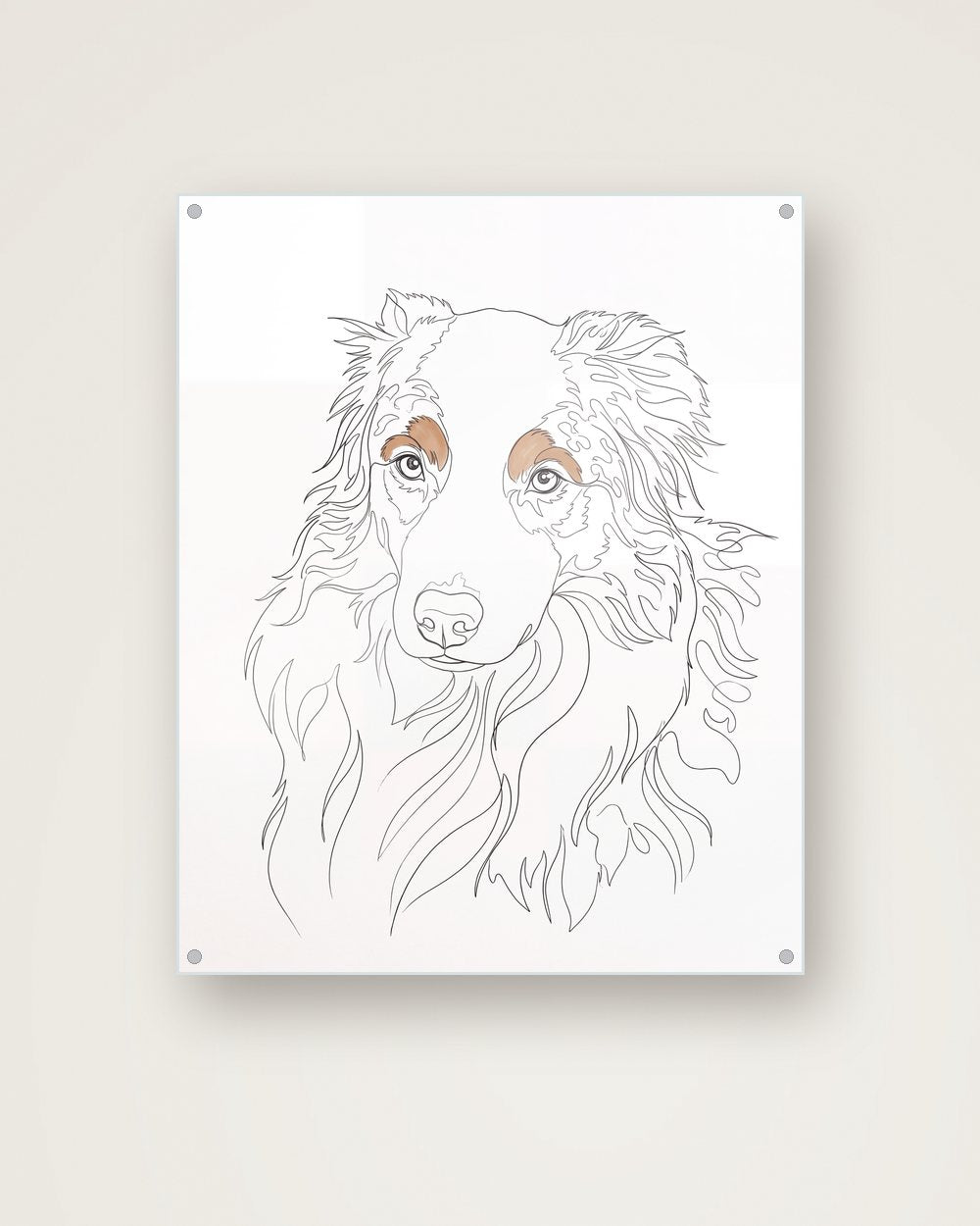 Hundeportrait im Stil Minimal auf Acrylglas, Beispiel