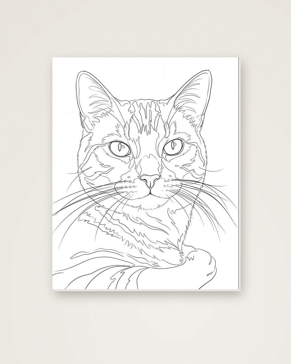 Katzenportrait im Stil Minimal auf Hartschaumplatte, Beispiel