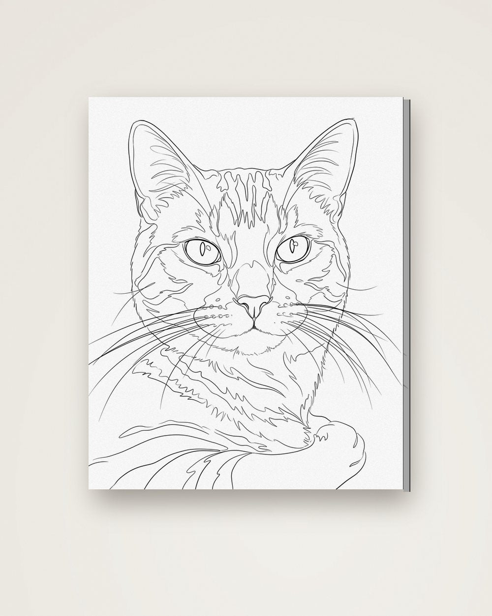 Katzenportrait im Stil Minimal auf Leinwand, Beispiel