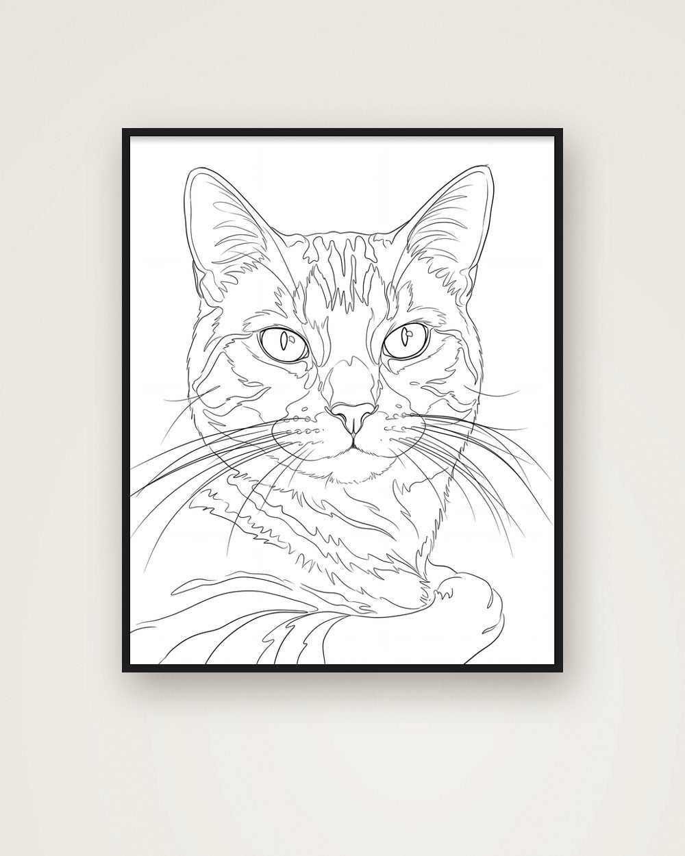 Katzenportrait im Stil Minimal als Poster im Metallrahmen, Beispiel