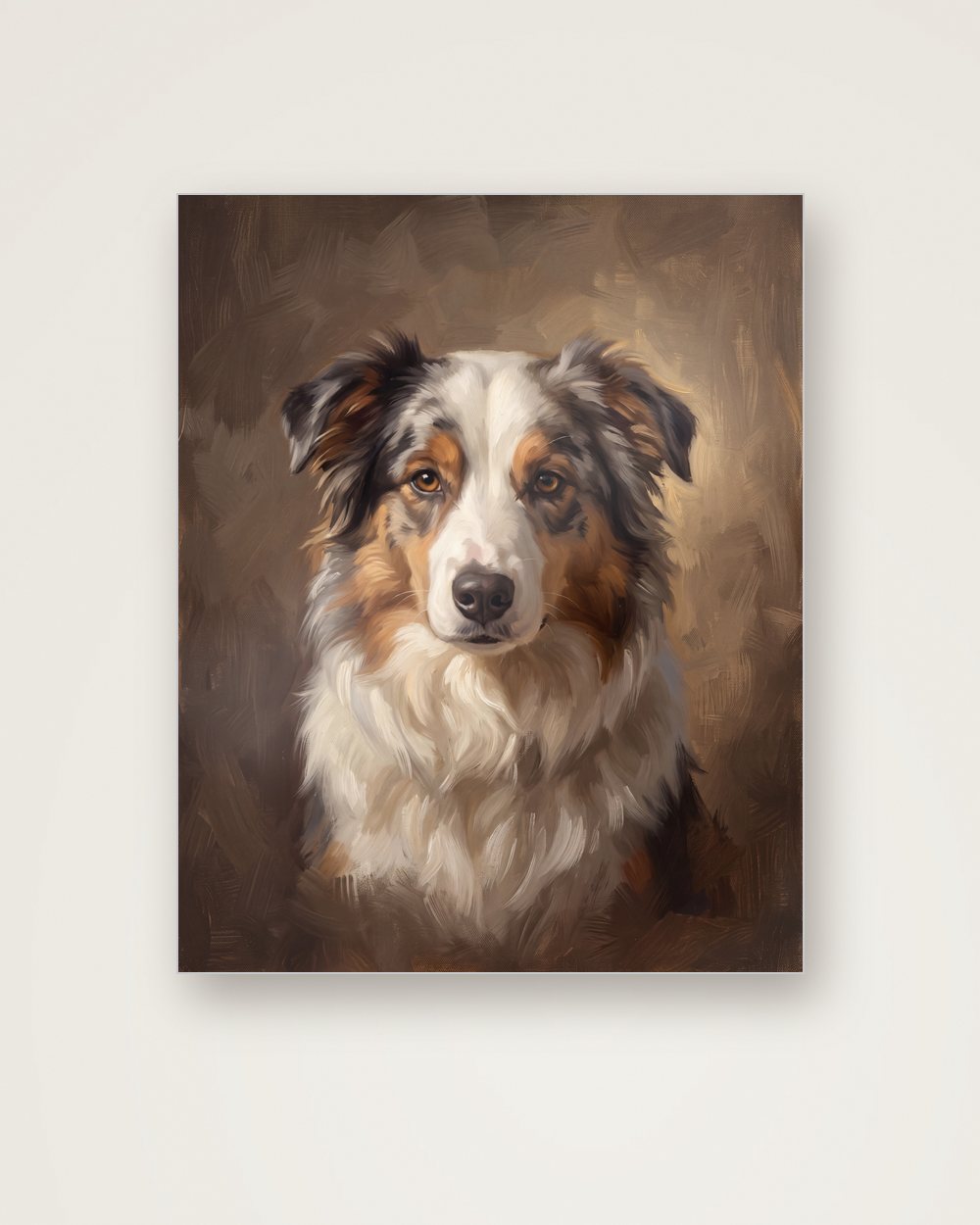 Hundeportrait im Stil Klassisches Ölgemälde auf Aluminium, Beispiel