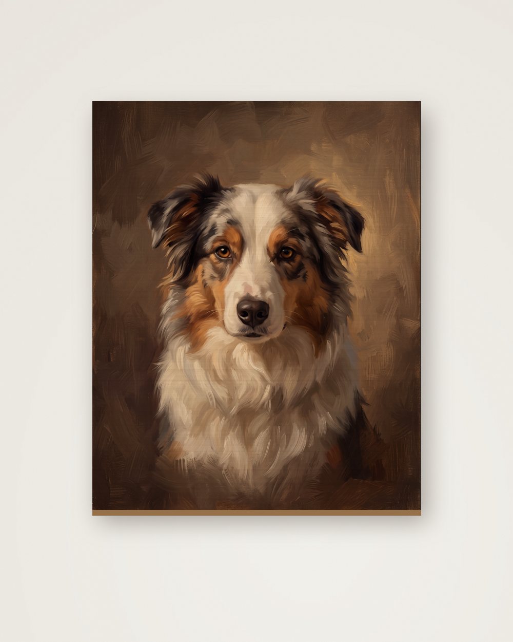 Hundeportrait im Stil Klassisches Ölgemälde auf Holz, Beispiel