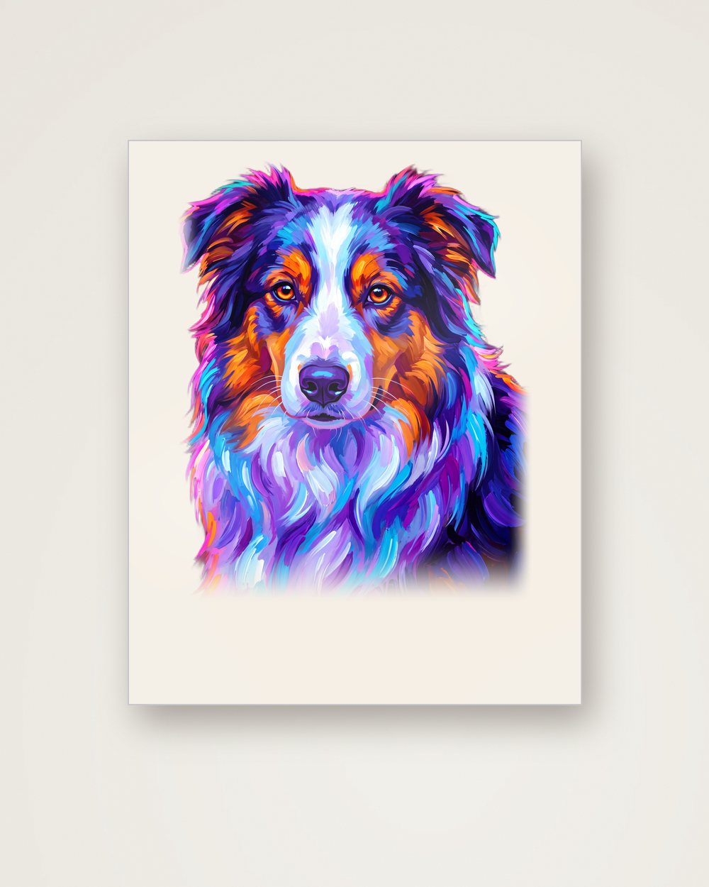 Hundeportrait im Stil Pop-Art auf Aluminium, Beispiel