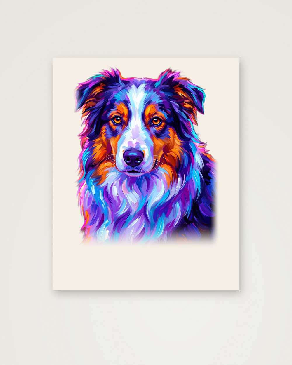 Hundeportrait im Stil Pop-Art als Poster, Beispiel