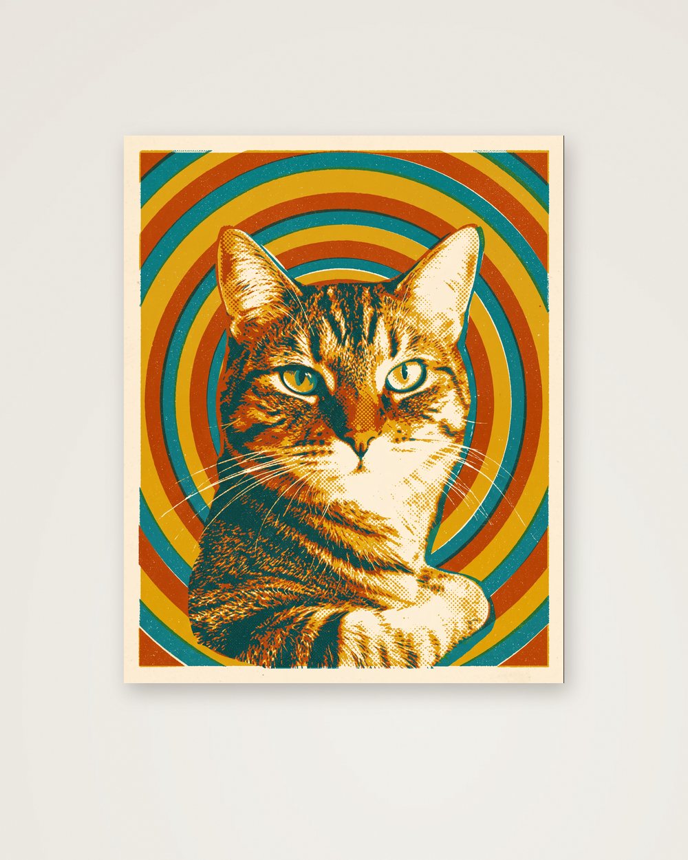 Katzenportrait im Stil Retro als Poster, Beispiel