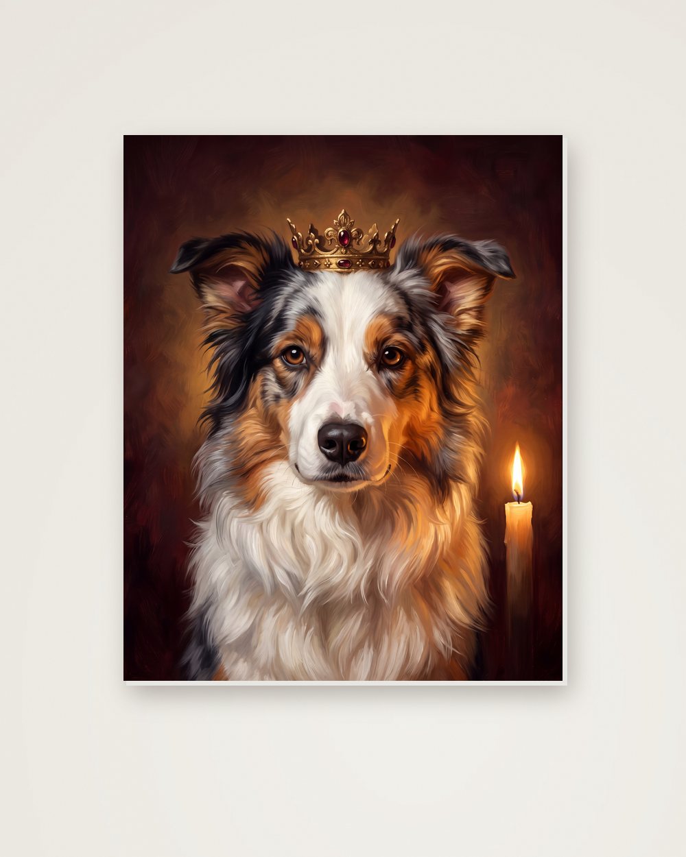 Hundeportrait im Stil Royal auf Hartschaumplatte, Beispiel