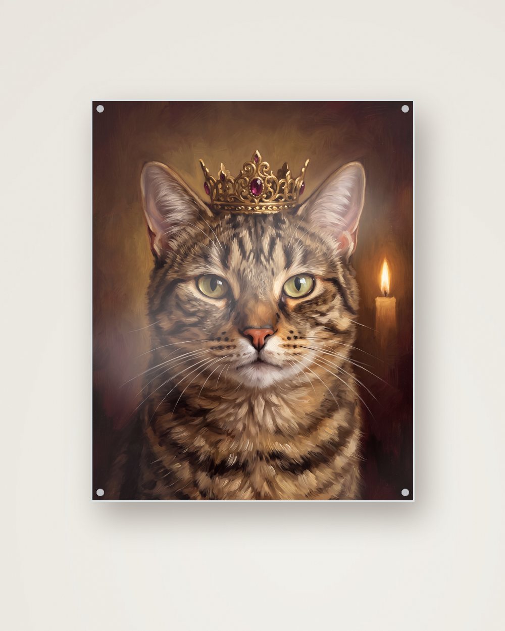 Katzenportrait im Stil Royal auf Acrylglas, Beispiel