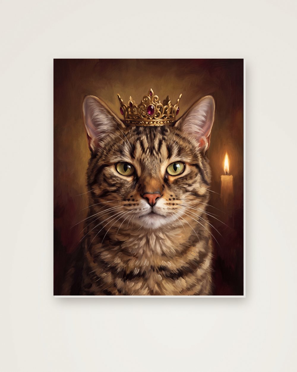 Katzenportrait im Stil Royal auf Hartschaumplatte, Beispiel