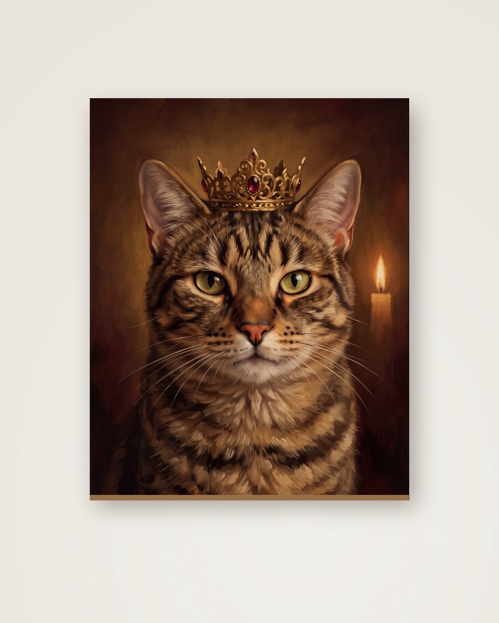 Katzenportrait im Stil Royal auf Holz, Beispiel